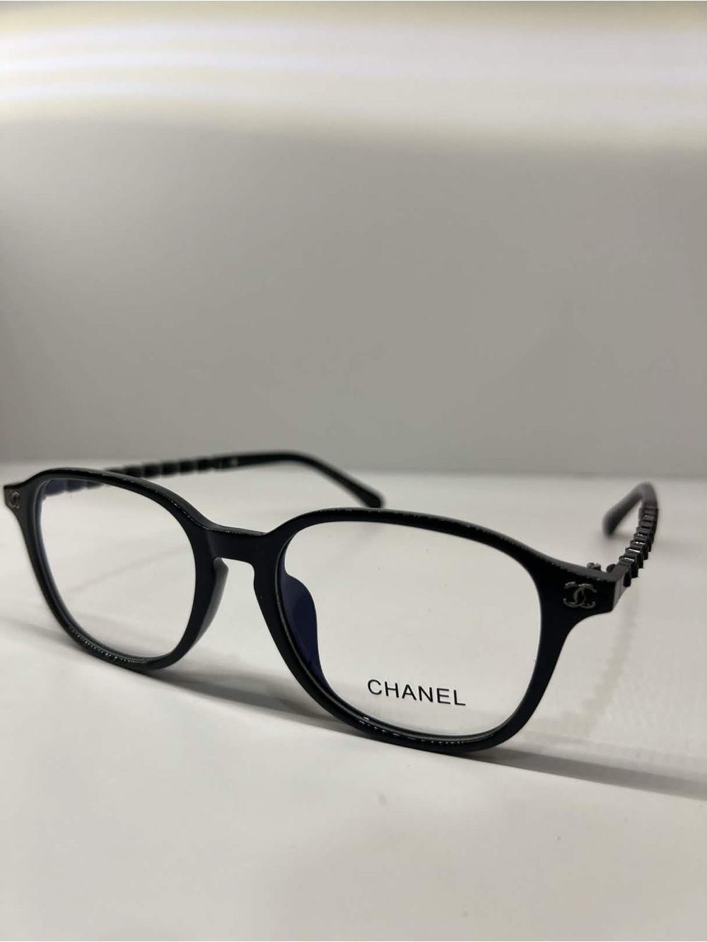 CHANEL Black Round Optical Glasses Clear Lense Women’s Excellent Condition